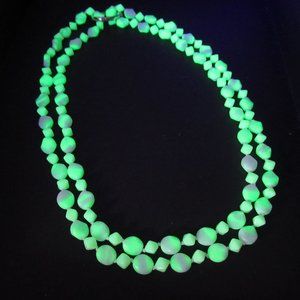 Uranium glass bead necklace